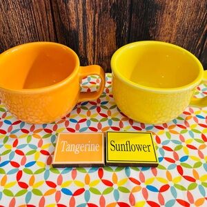 Fiestaware/HLC Sunflower and Tangerine Ceramic Jumbo Mugs